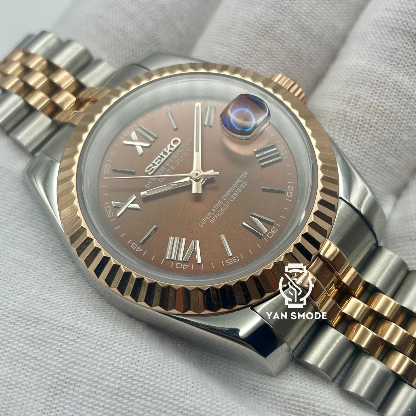 Date Just Brown Rose Gold