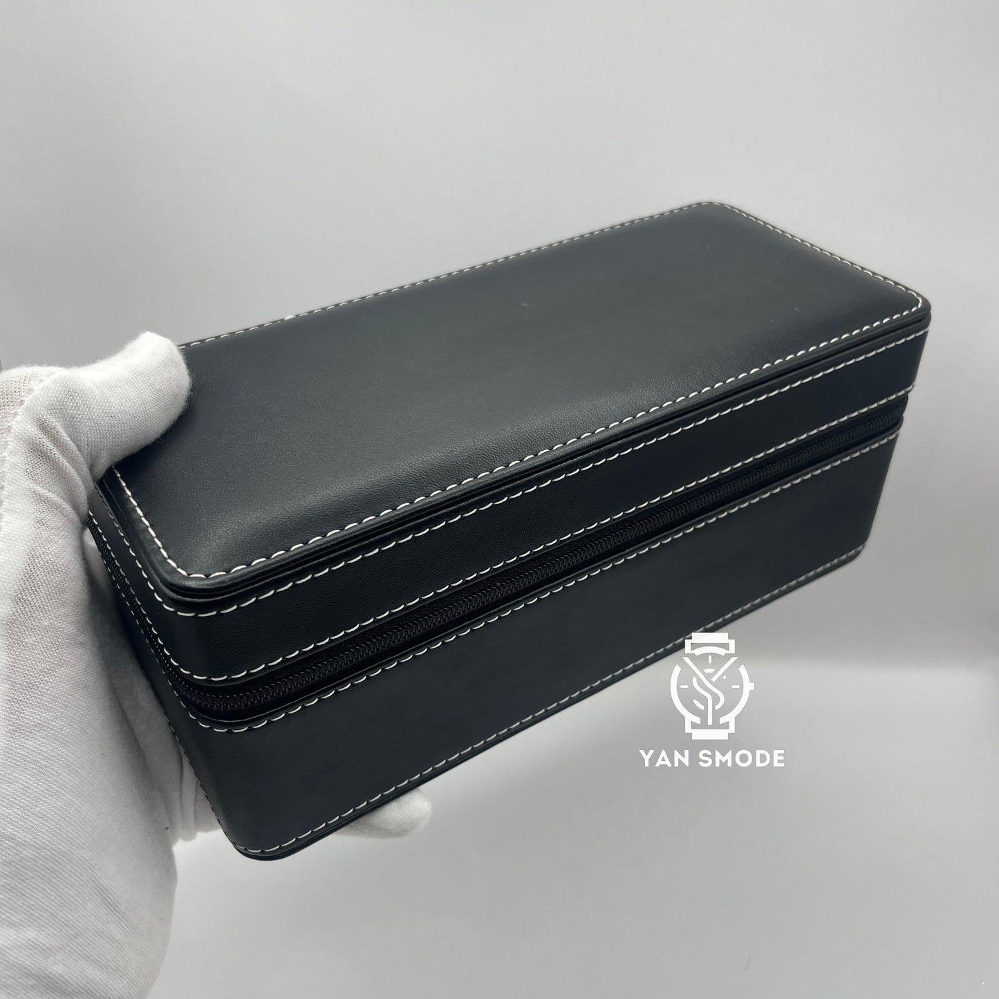 Black Leather Box White Velvet