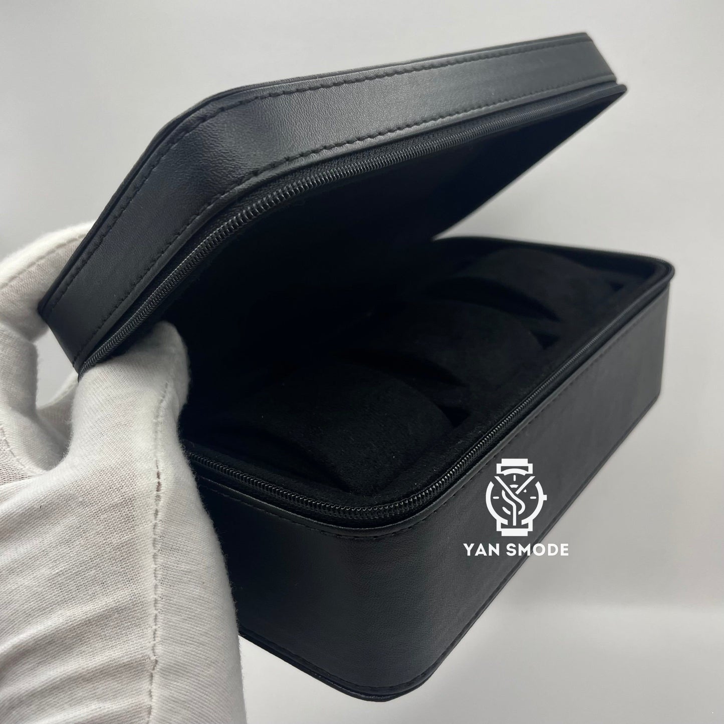 Black Leather Box Black Velvet