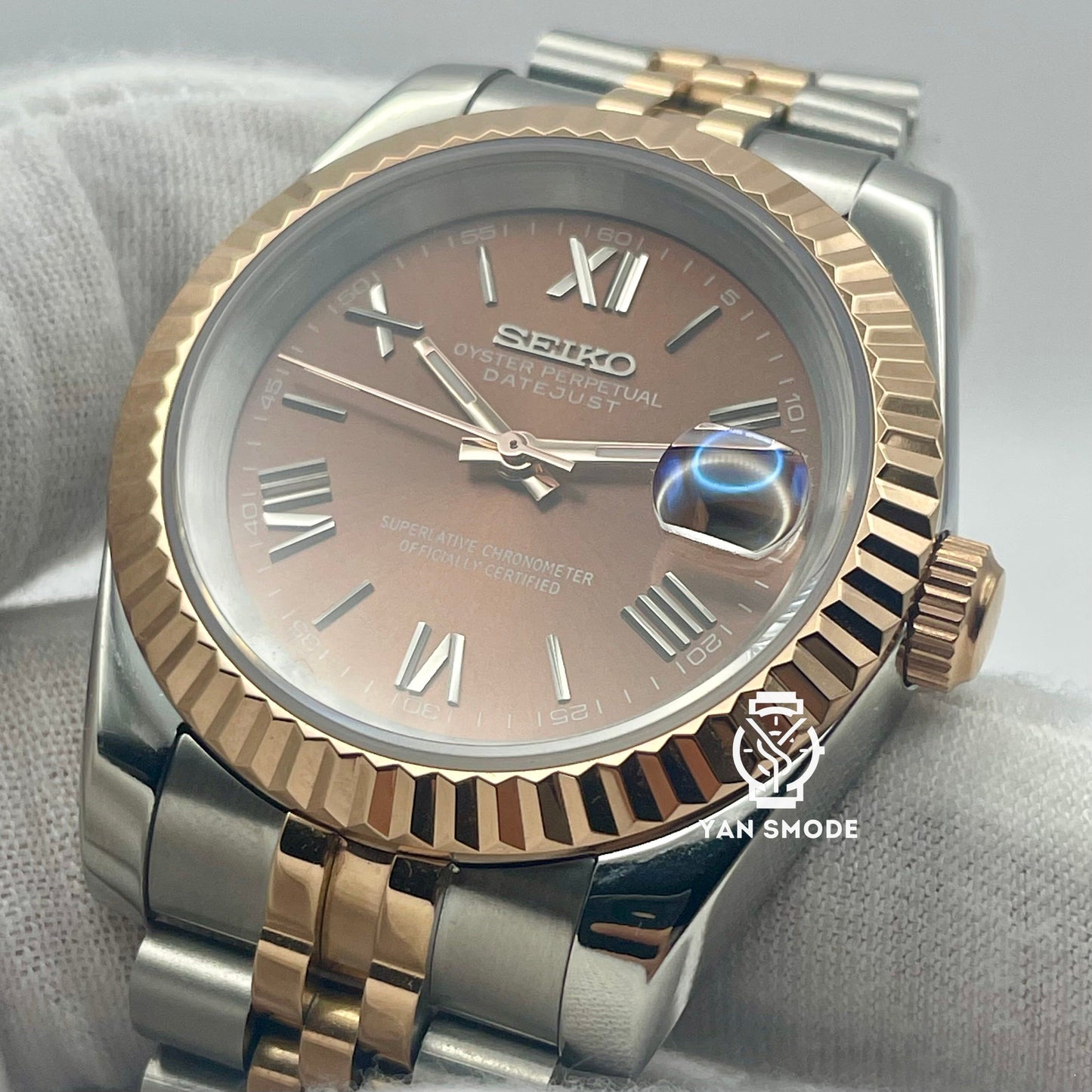 Date Just Brown Rose Gold