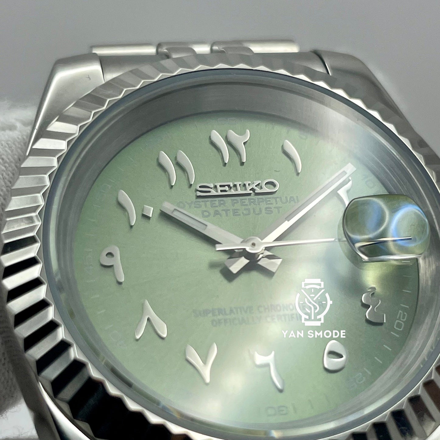 Date Just Arabic Dial Green Khaki