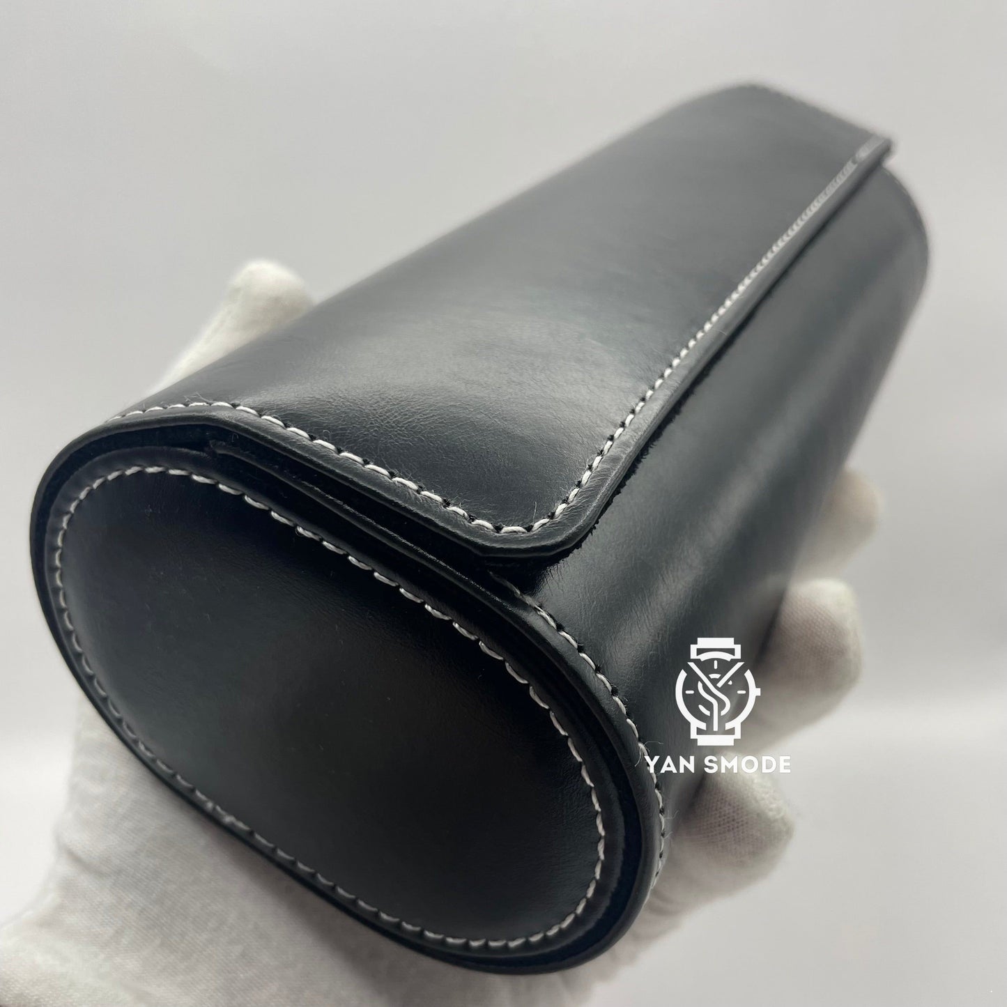 Black Leather Box Two Openings