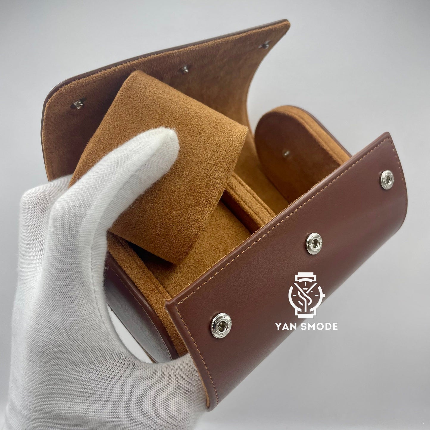Boite Cuir Marron Deux Ouvertures