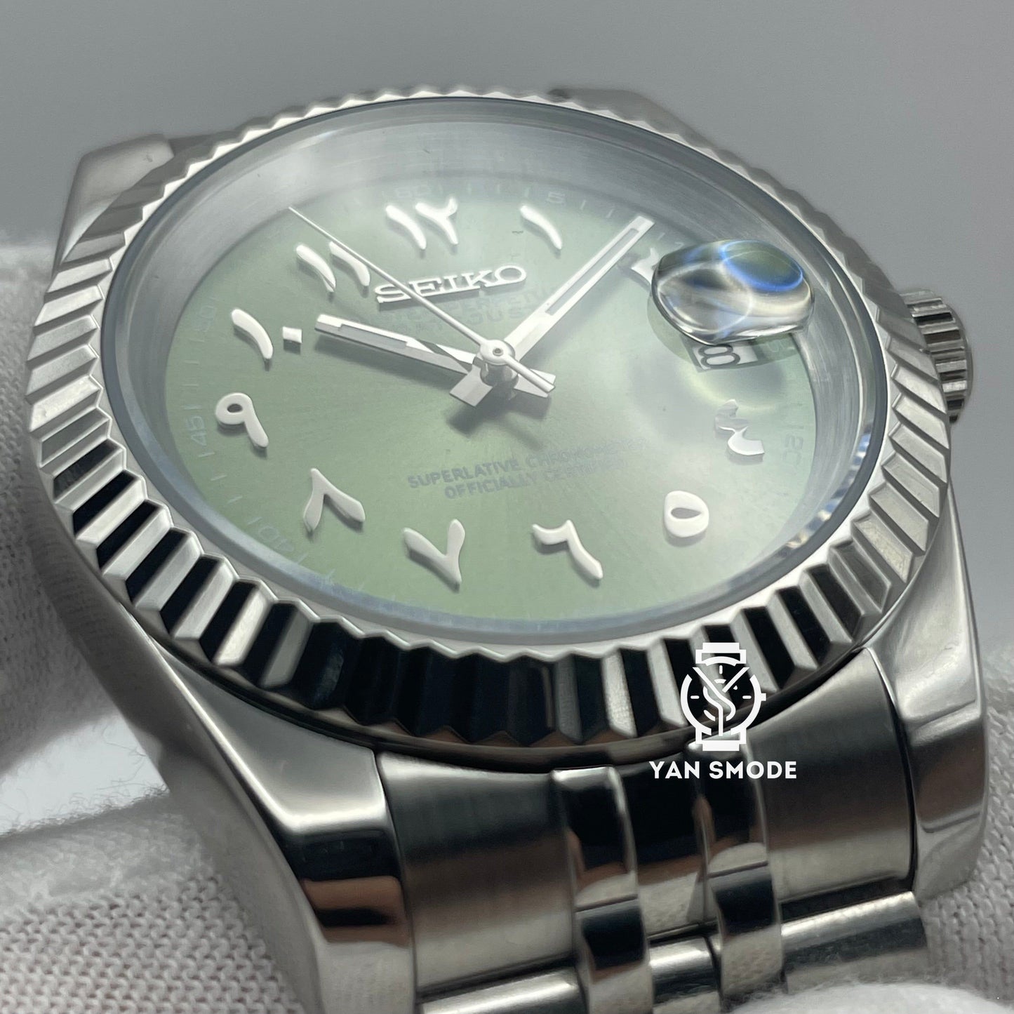 Date Just Arabic Dial Green Khaki
