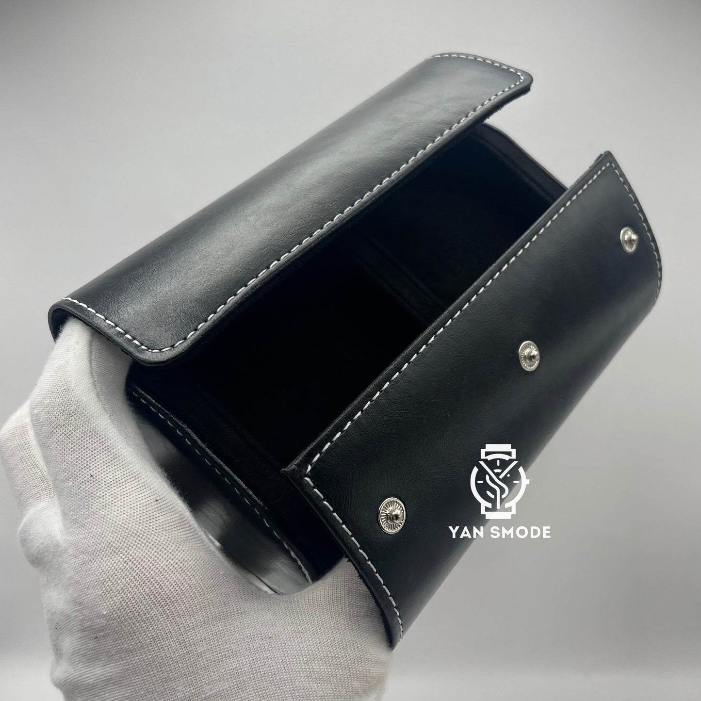 Black Leather Box Two Openings