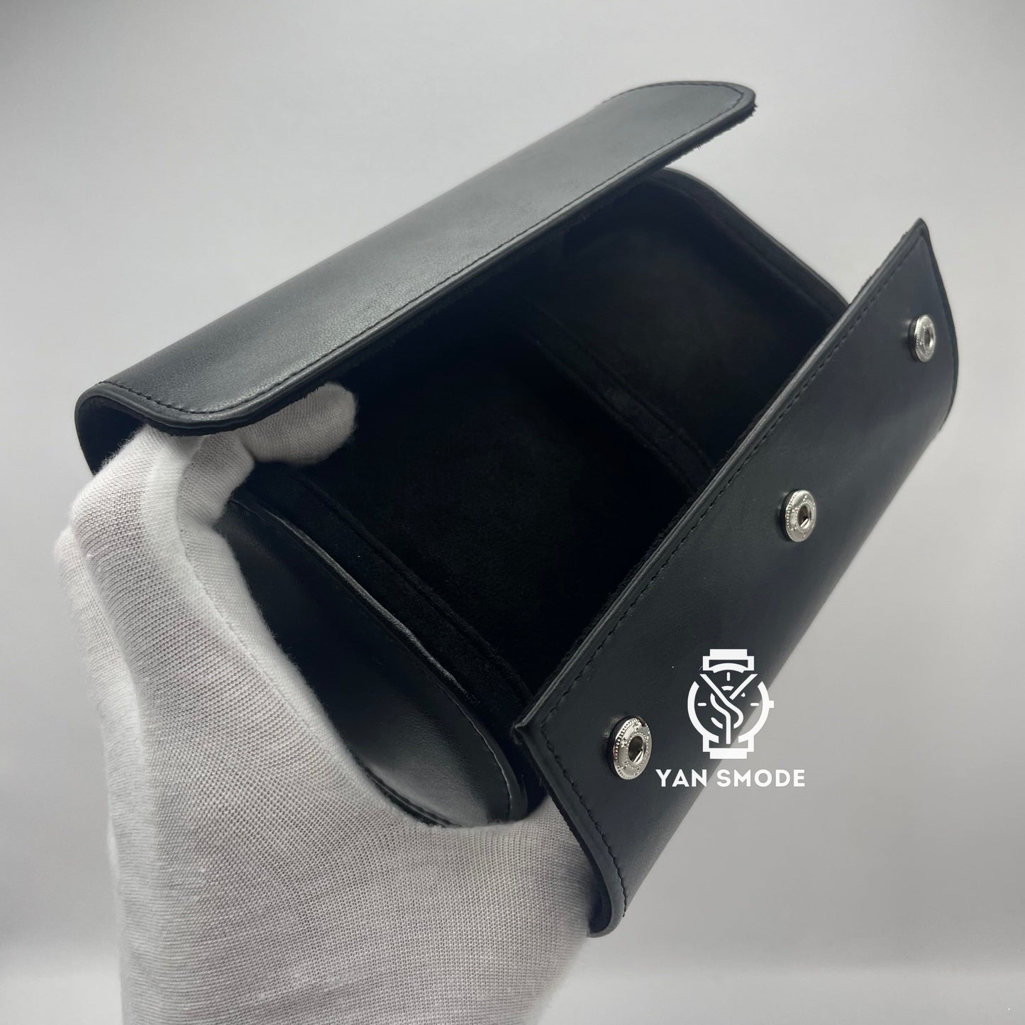 Boite Cuir Noire Deux Ouvertures