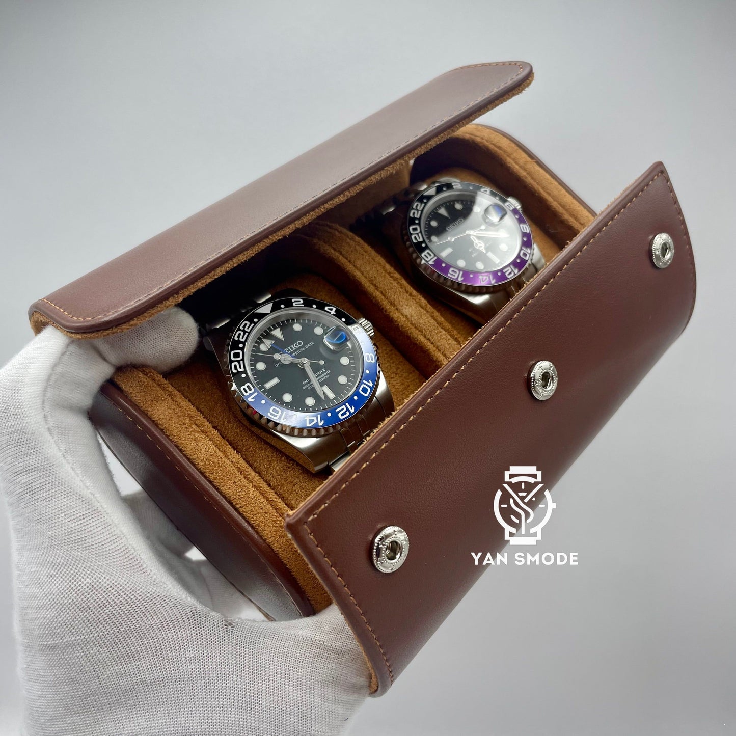 Boite Cuir Marron Deux Ouvertures