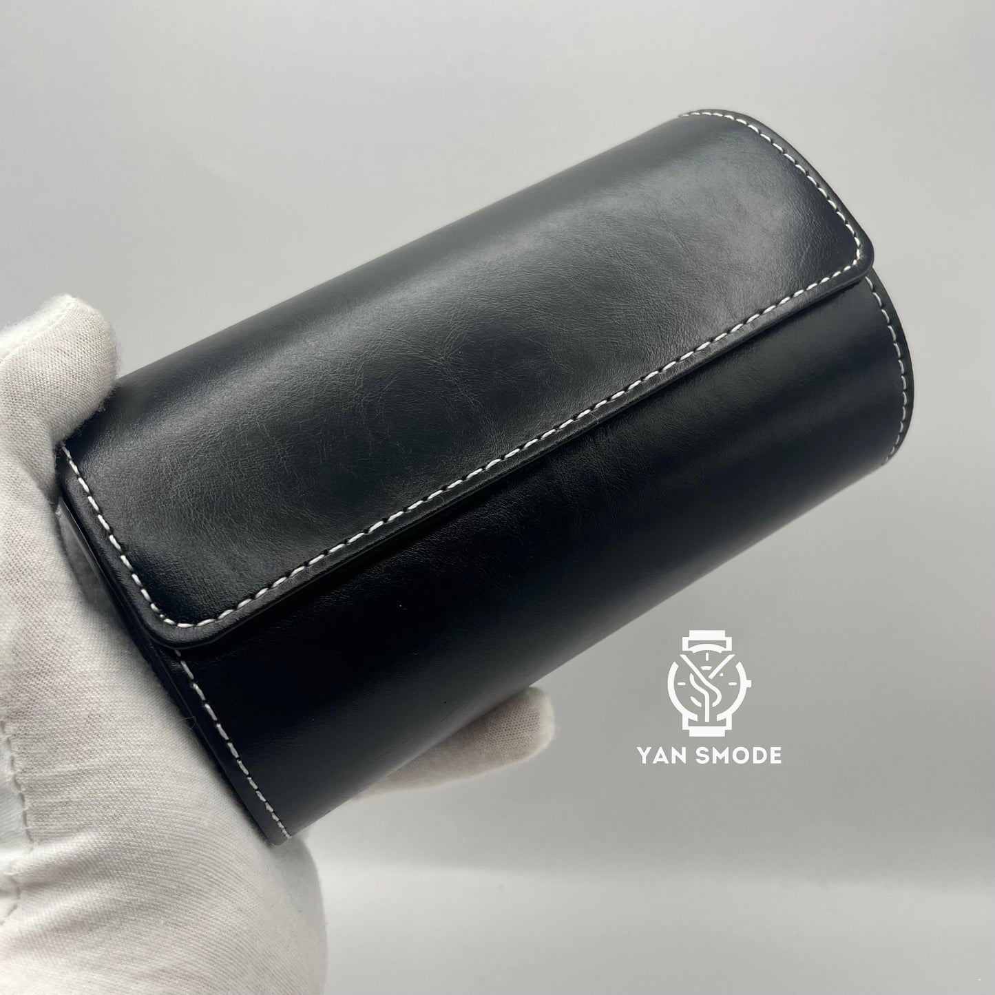 Black Leather Box Two Openings