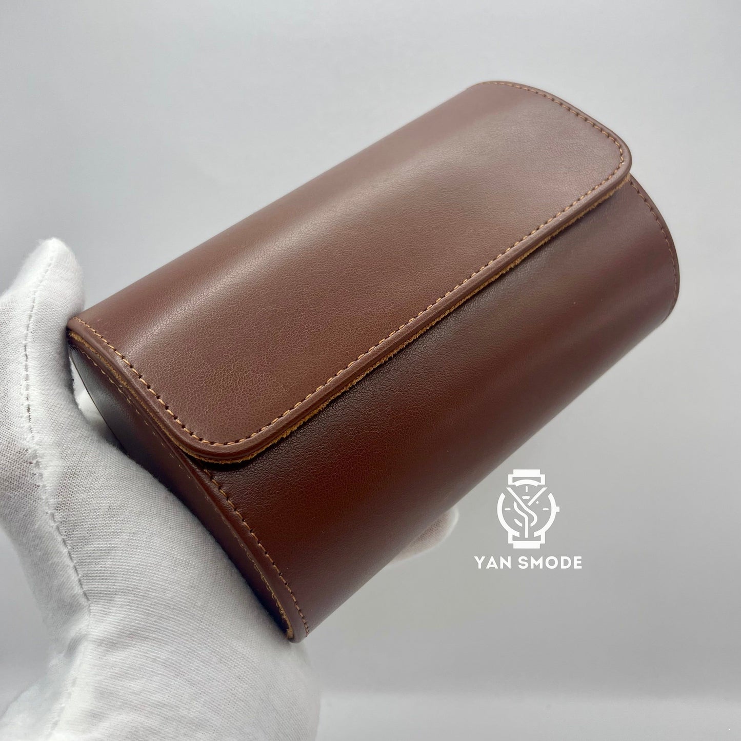 Boite Cuir Marron Deux Ouvertures