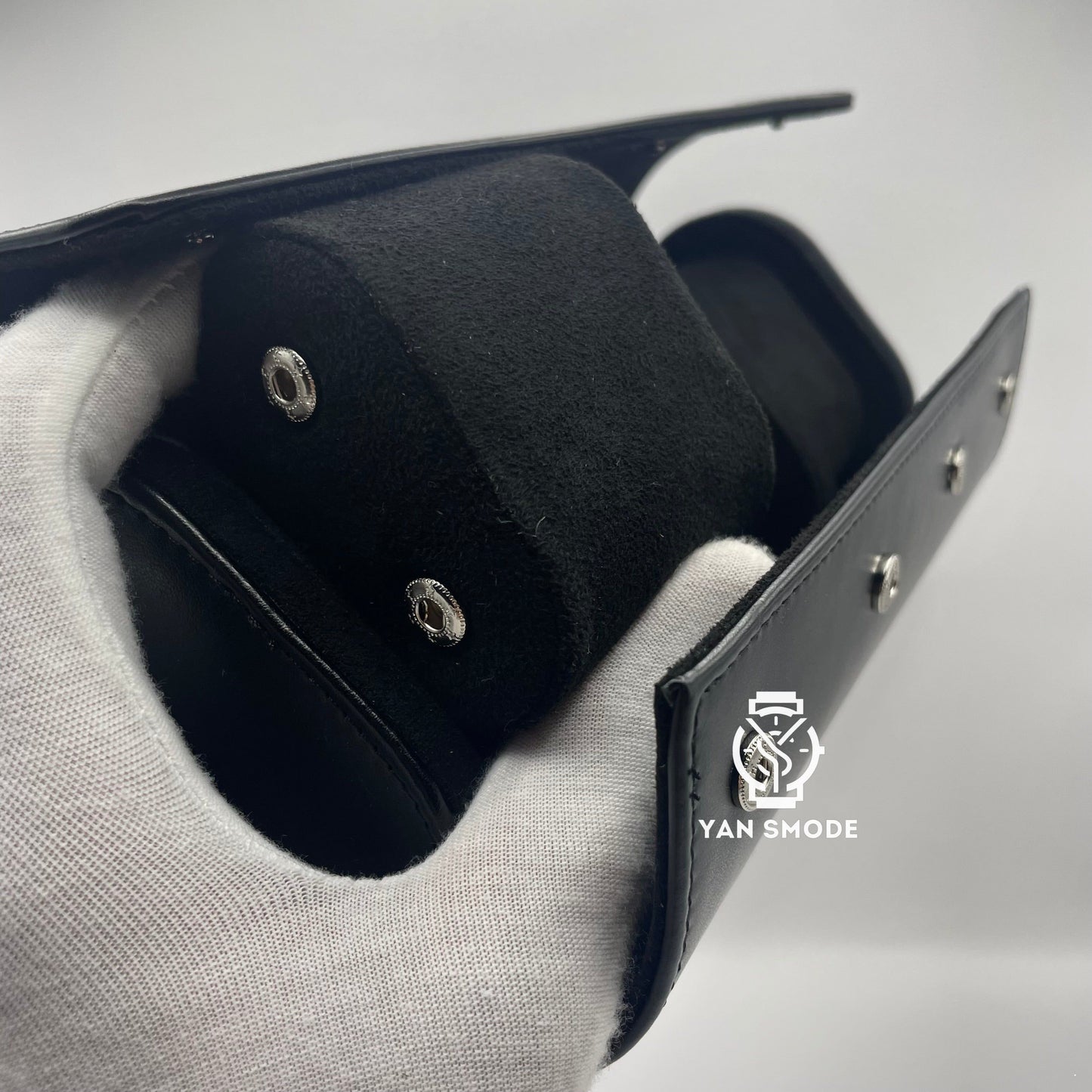 Black Leather Box Two Openings