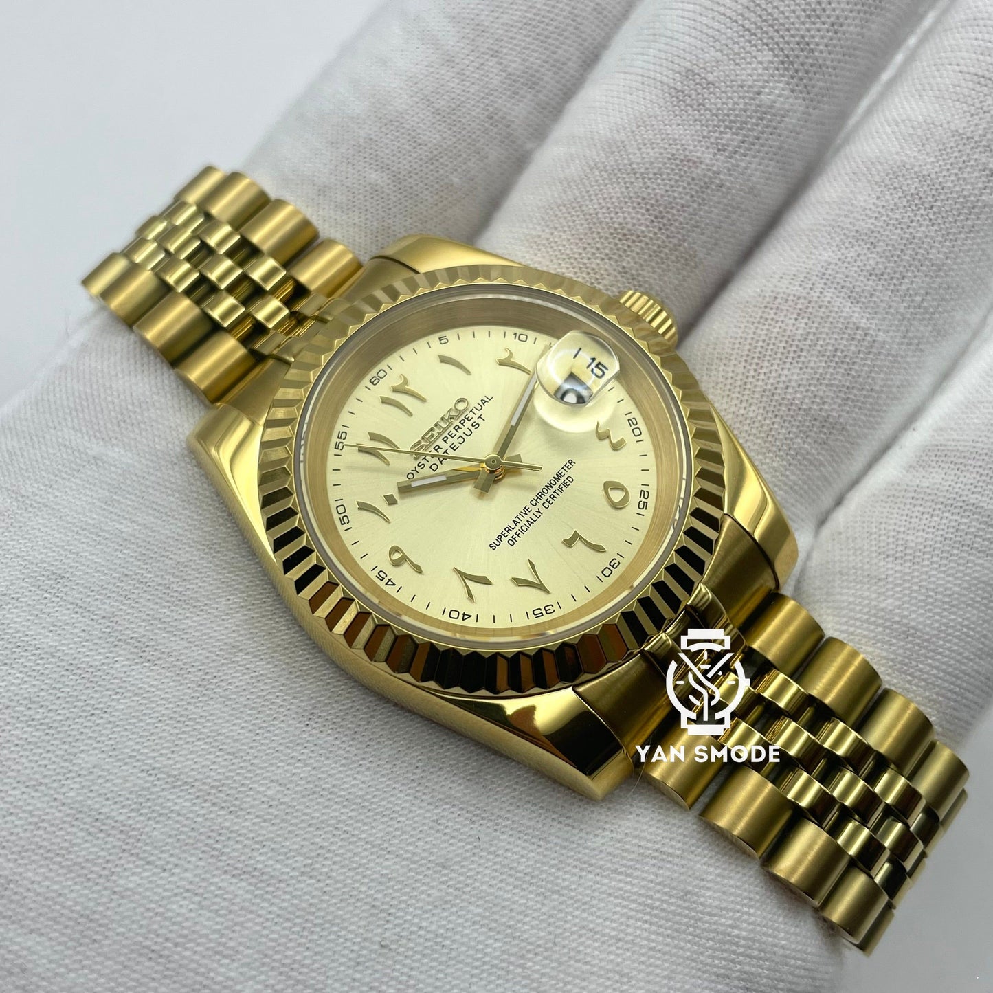 Date Just Arabic Dial Or Jaune
