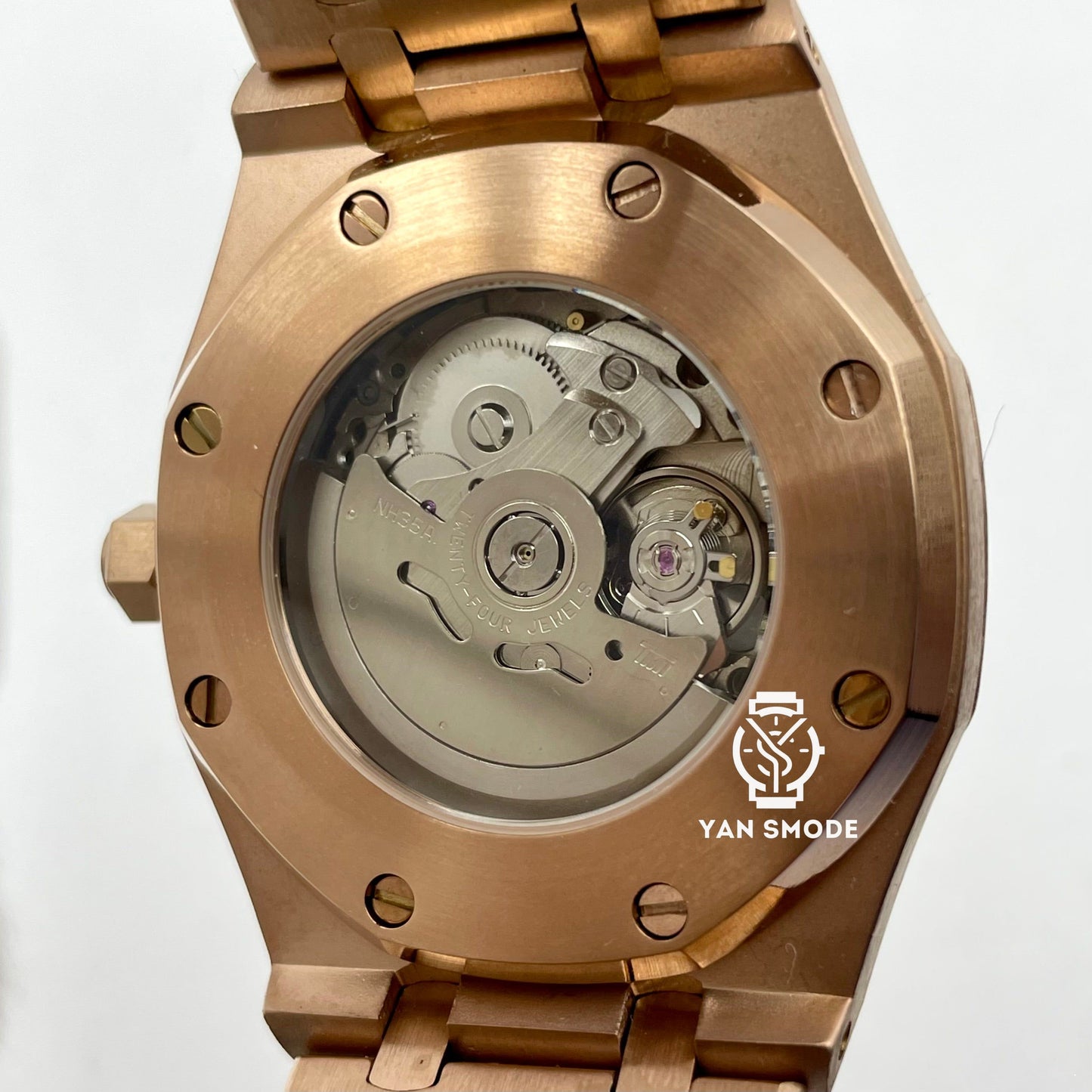 Royal Oak Rose Gold Black Skeleton