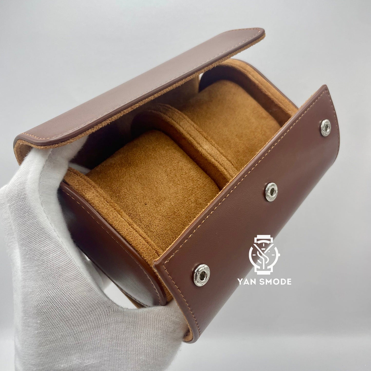 Boite Cuir Marron Deux Ouvertures