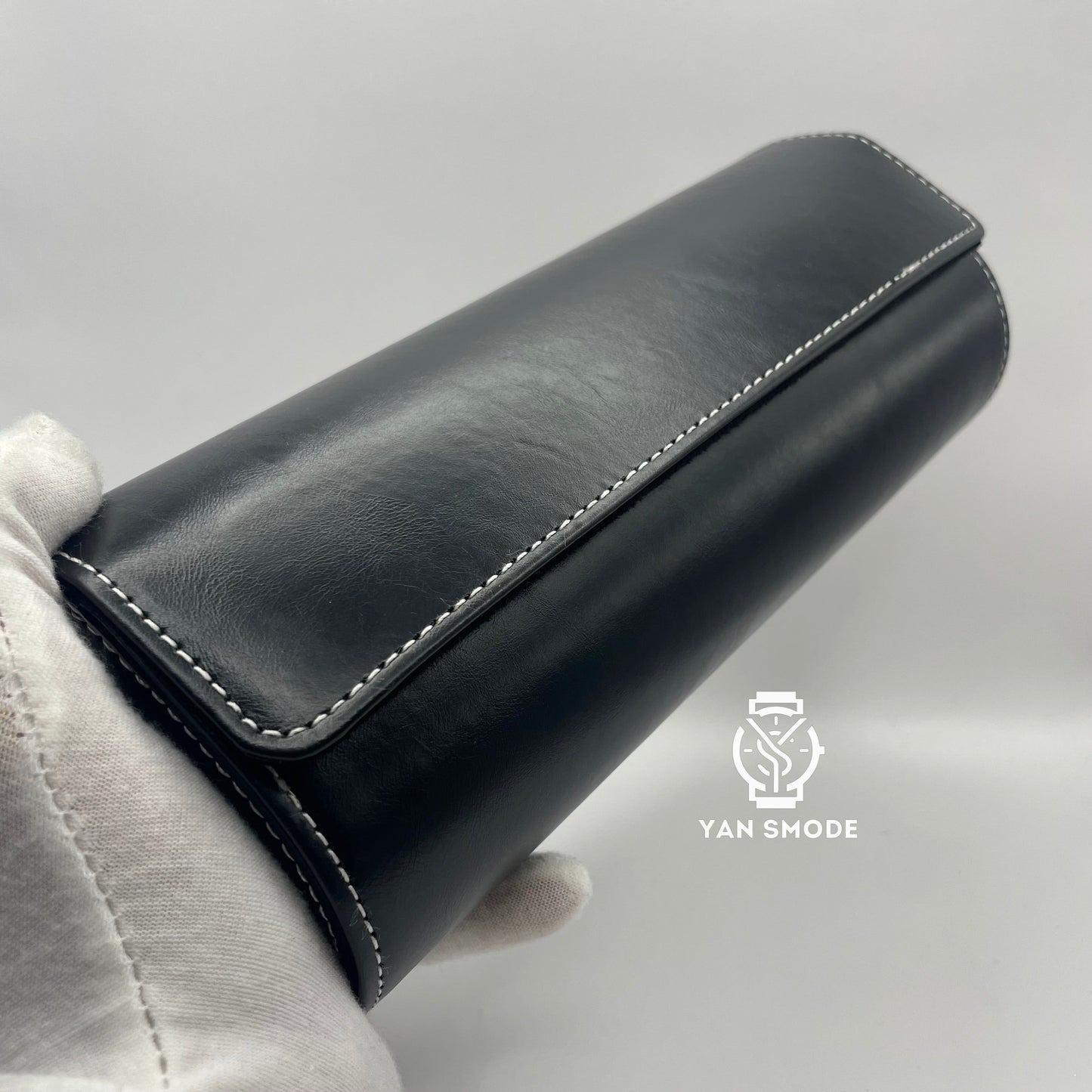 Black Leather Box Two Openings