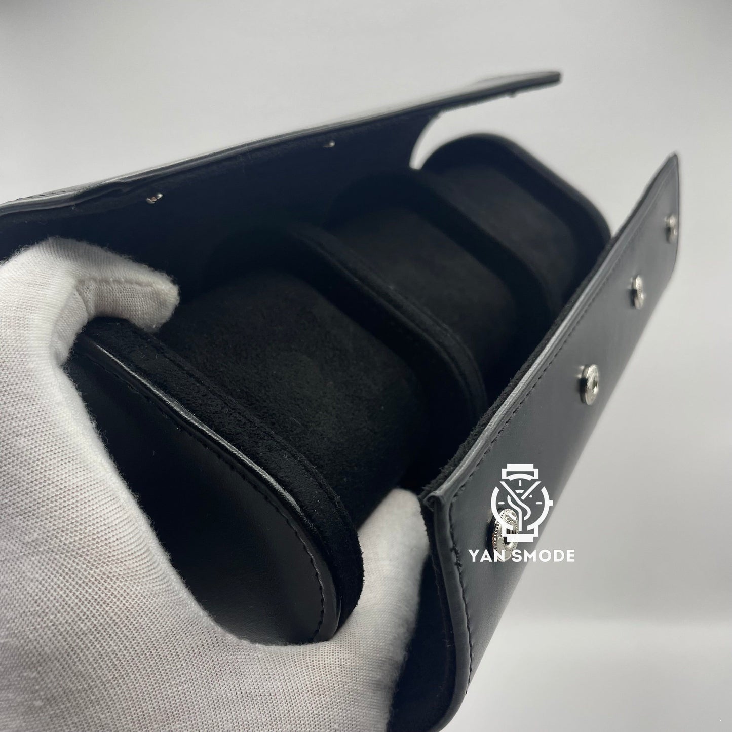 Black Leather Box Two Openings