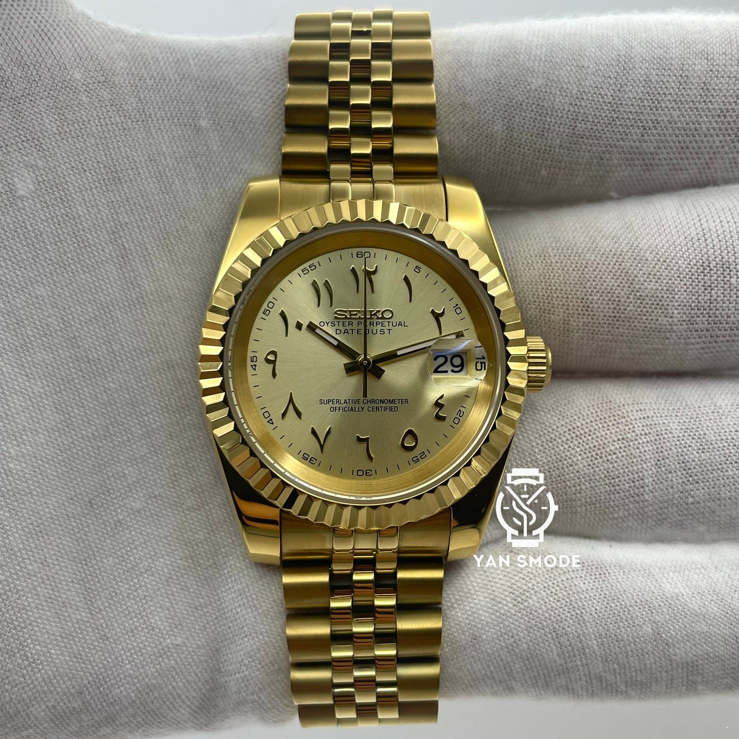 Date Just Arabic Dial Or Jaune