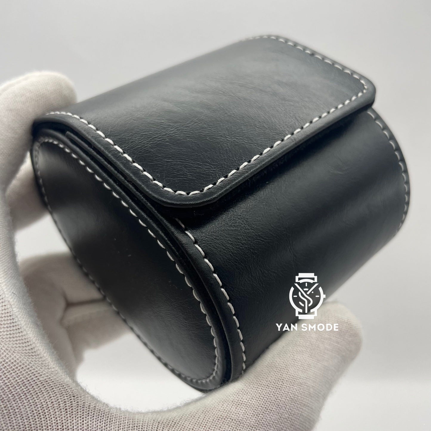 Black Leather Box Two Openings
