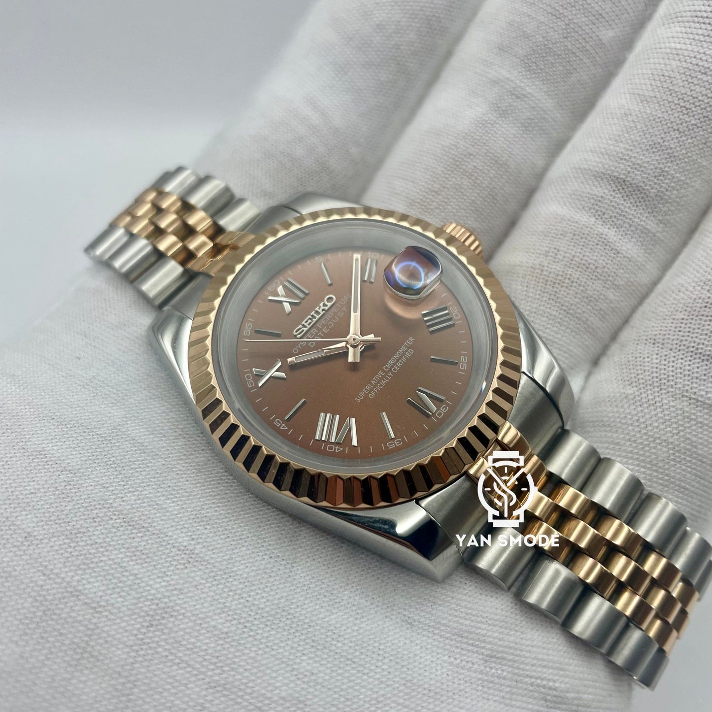 Date Just Brown Rose Gold