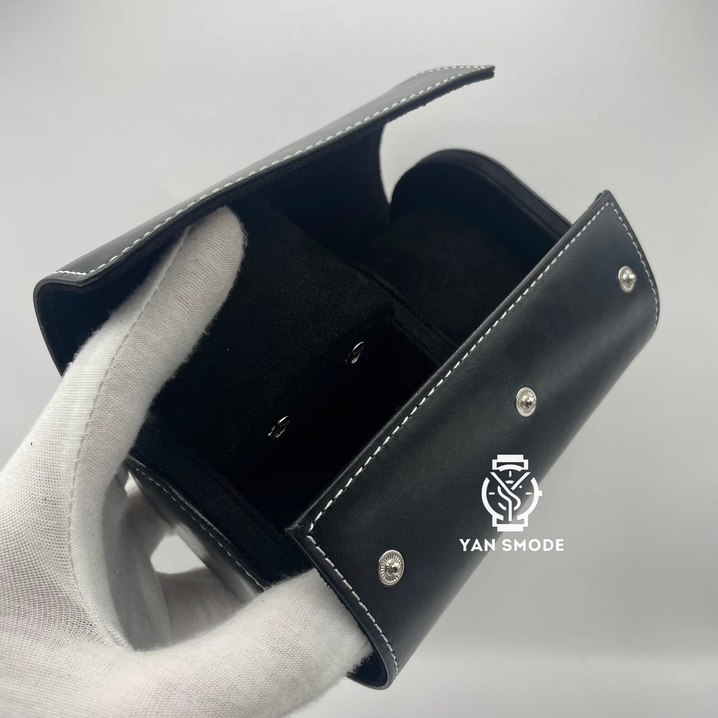 Black Leather Box Two Openings