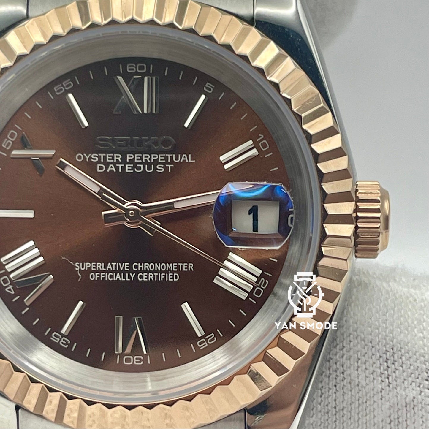 Date Just Brown Rose Gold