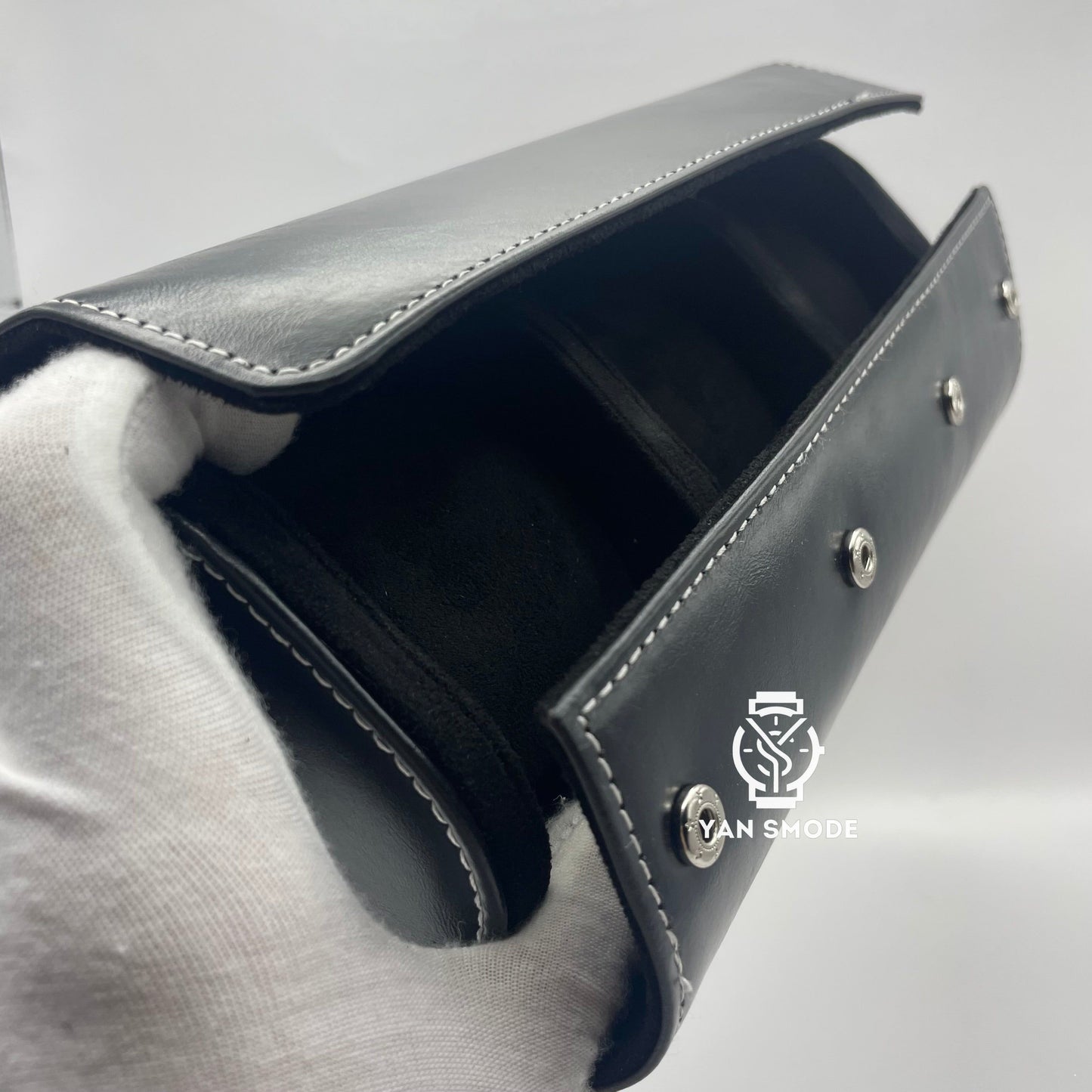 Black Leather Box Two Openings