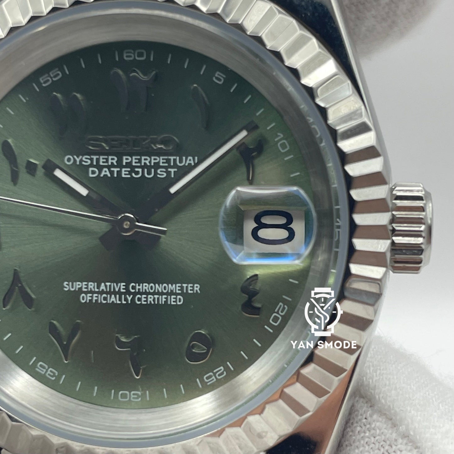Date Just Arabic Dial Green Khaki
