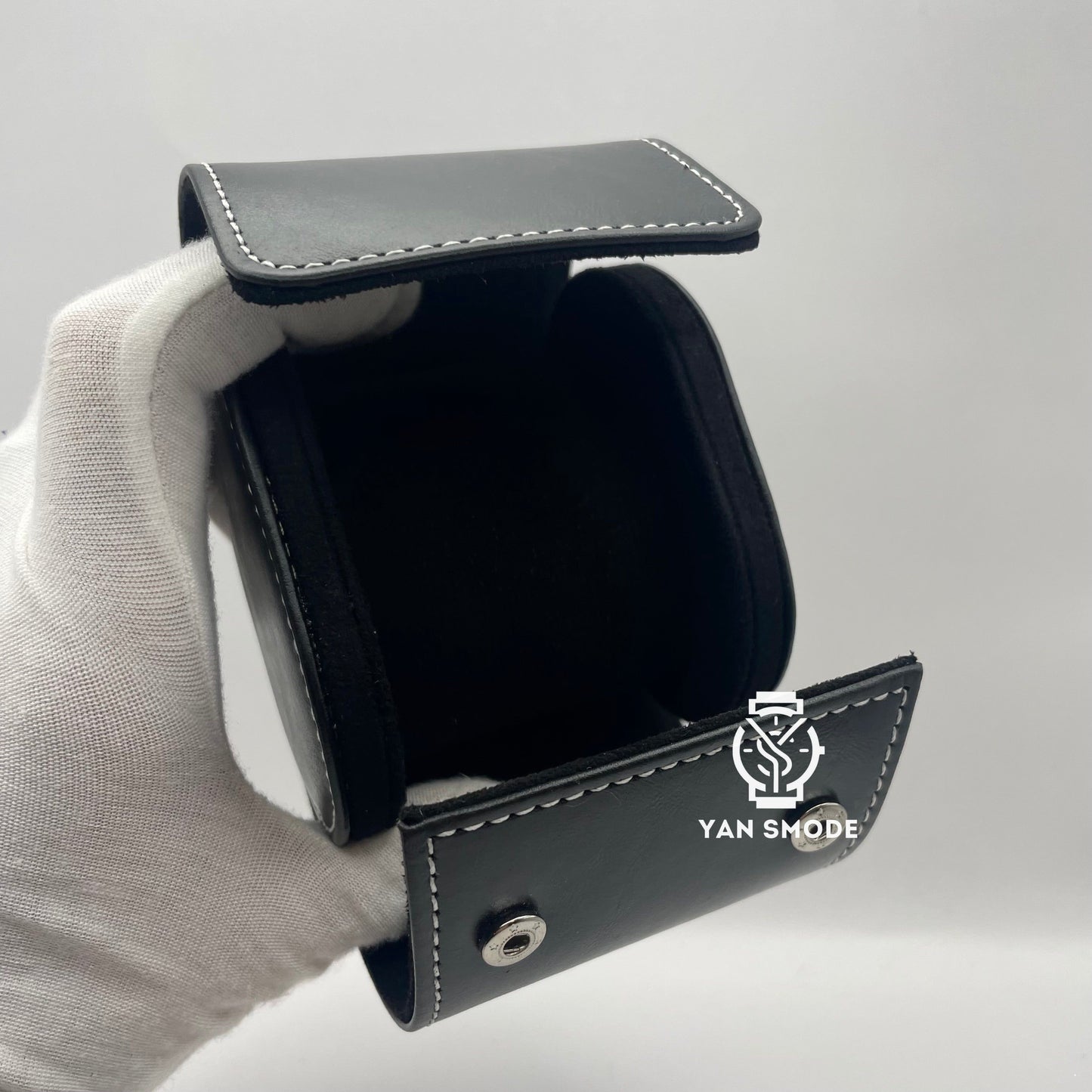Black Leather Box Two Openings
