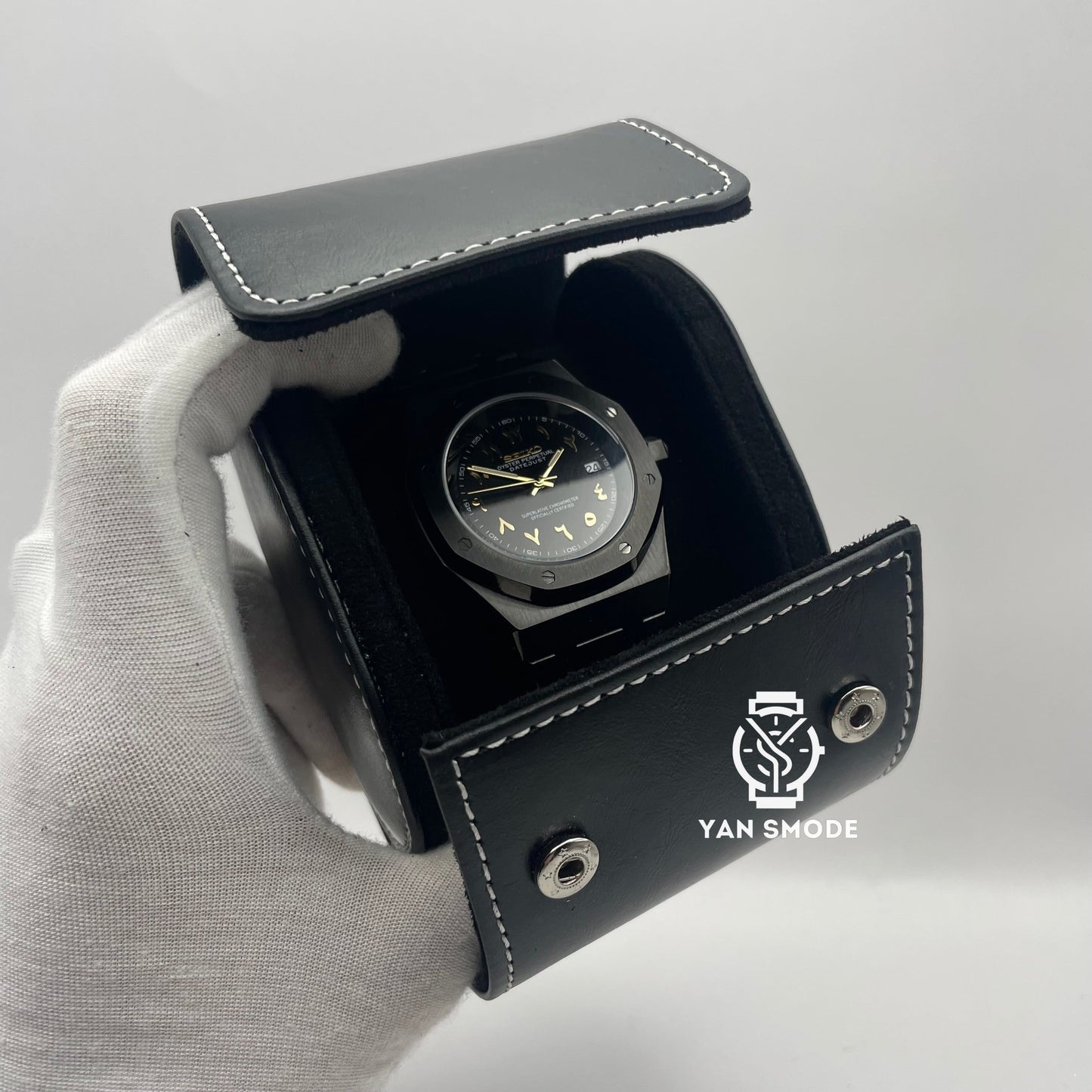 Black Leather Box Two Openings