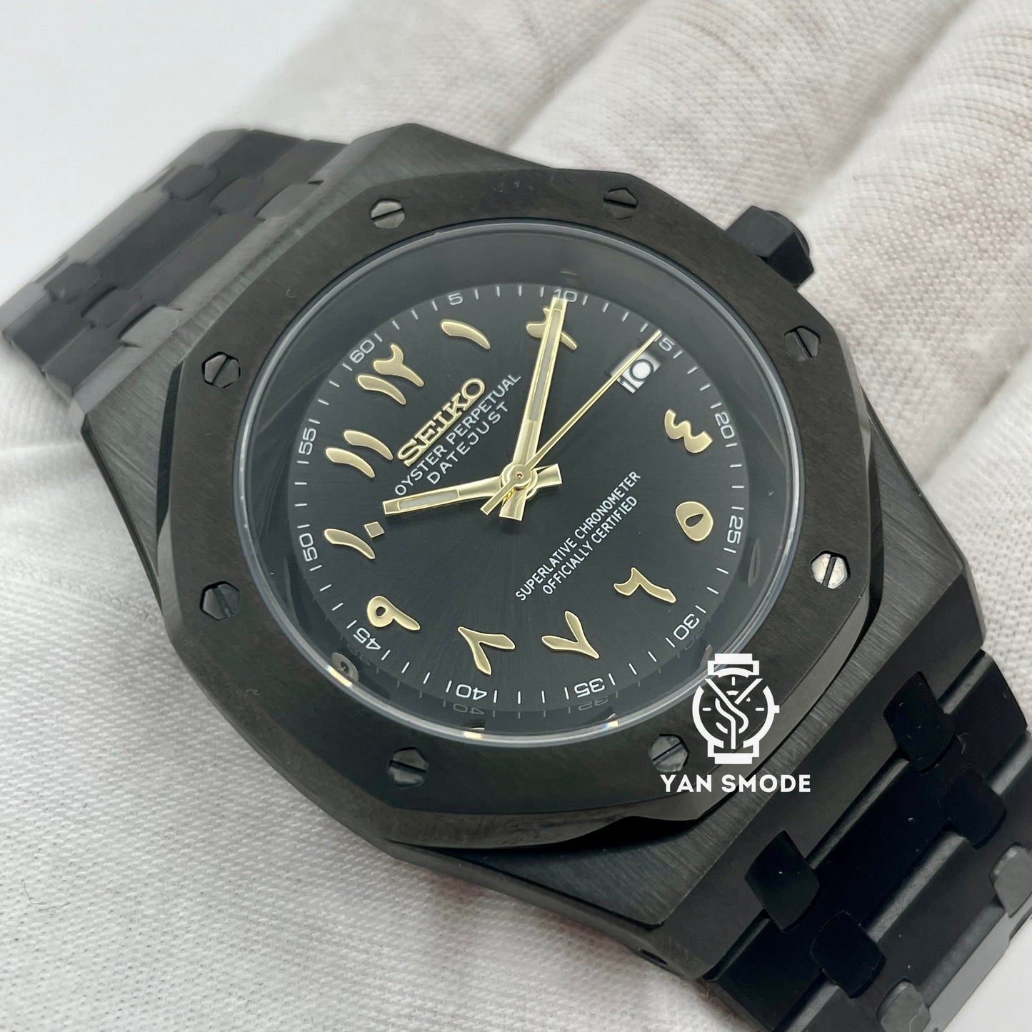 SekioMod Royal Oak Noire Arabic Dial Dorée - Yan Smode