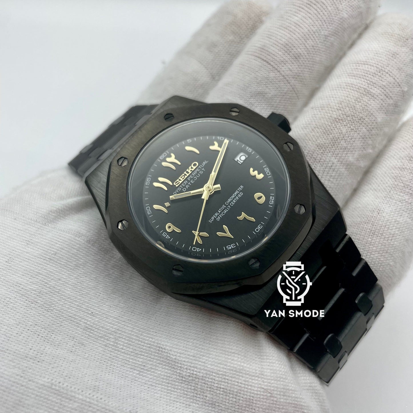SekioMod Royal Oak Noire Arabic Dial Dorée - Yan Smode