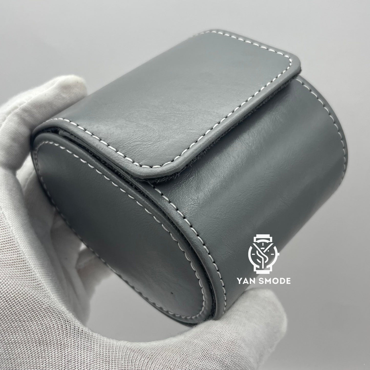Boite Cuir Gris Deux Ouvertures - Yan Smode
