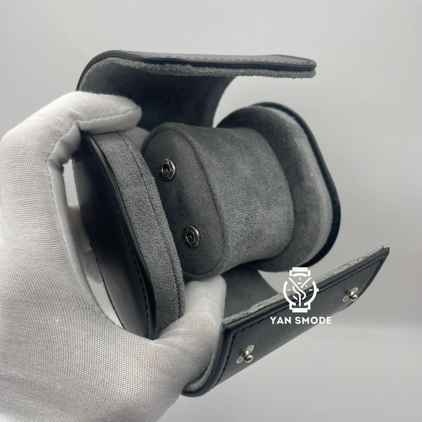 Boite Cuir Noire Deux Ouvertures - Yan Smode
