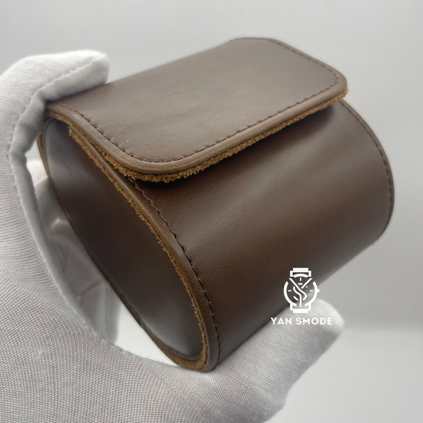 Boite Cuir Marron Deux Ouvertures - Yan Smode