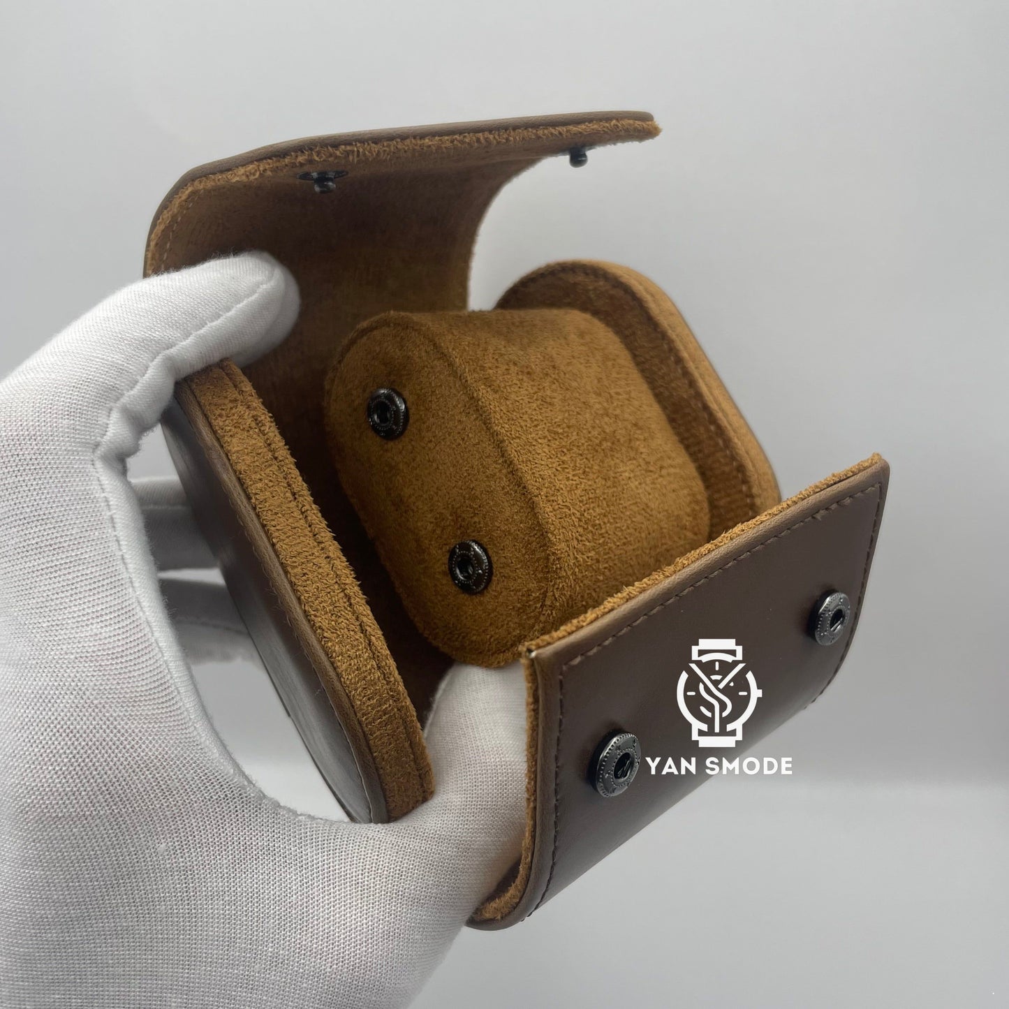 Boite Cuir Marron Deux Ouvertures - Yan Smode