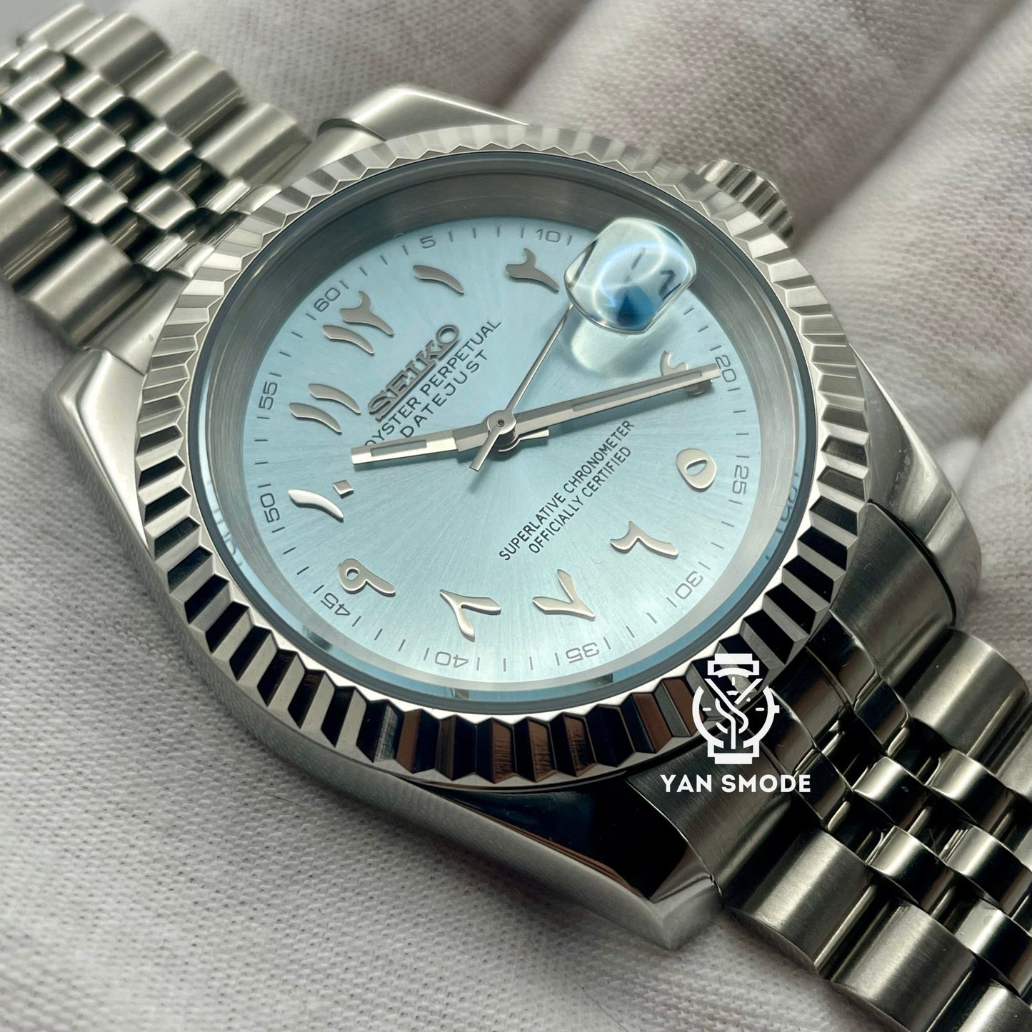 SekioMod DateJust Arabic Dial Bleu Claire - Yan Smode