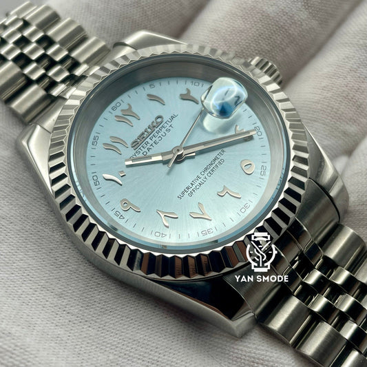 SekioMod DateJust Arabic Dial Bleu Claire - Yan Smode