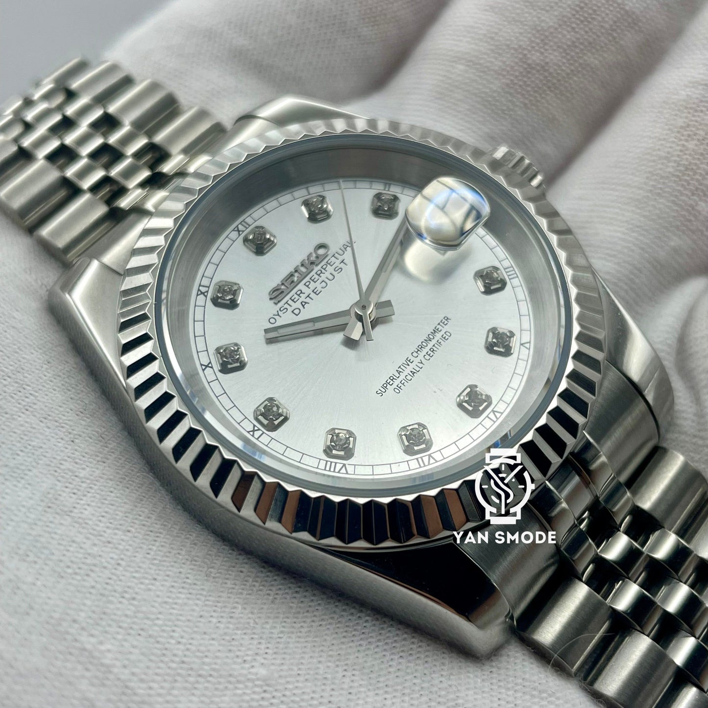 SekioMod DateJust Grise Orné de Diamant - Yan Smode
