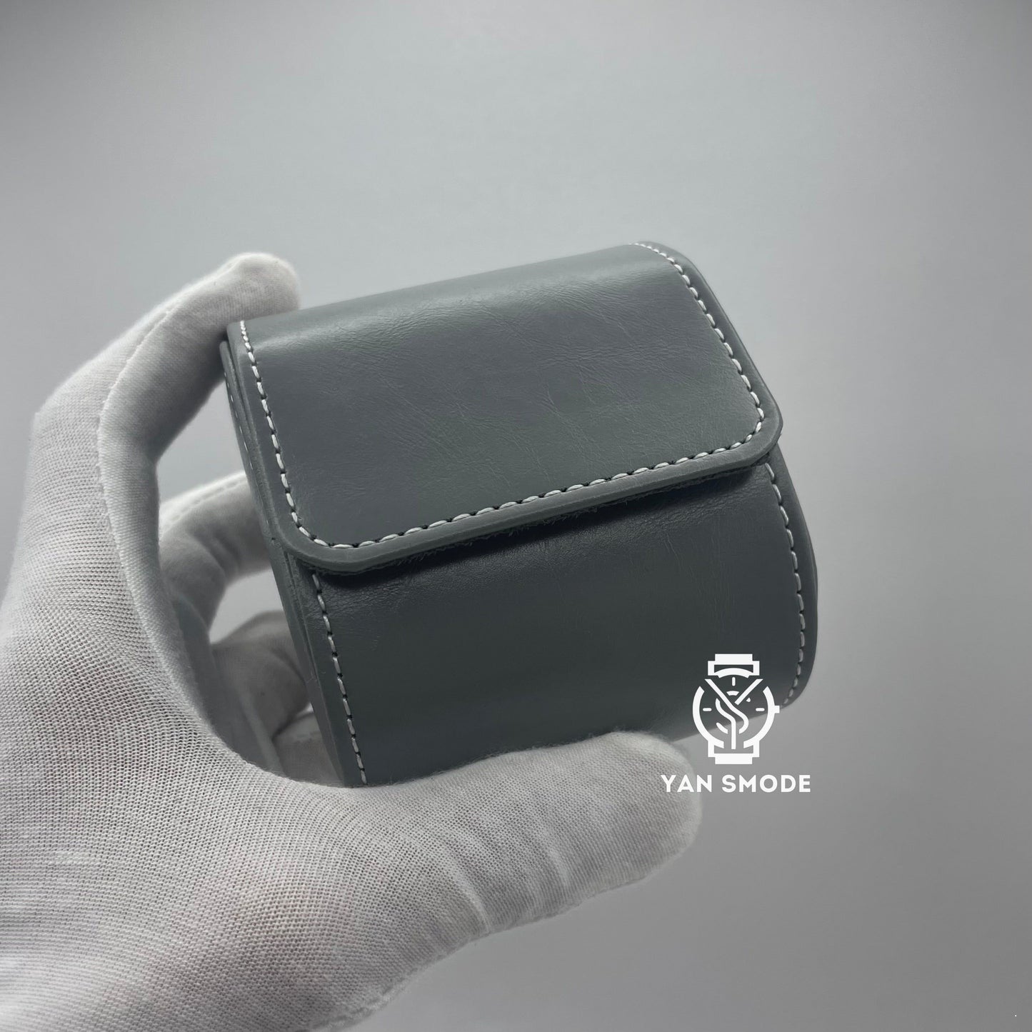 Boite Cuir Gris Deux Ouvertures - Yan Smode