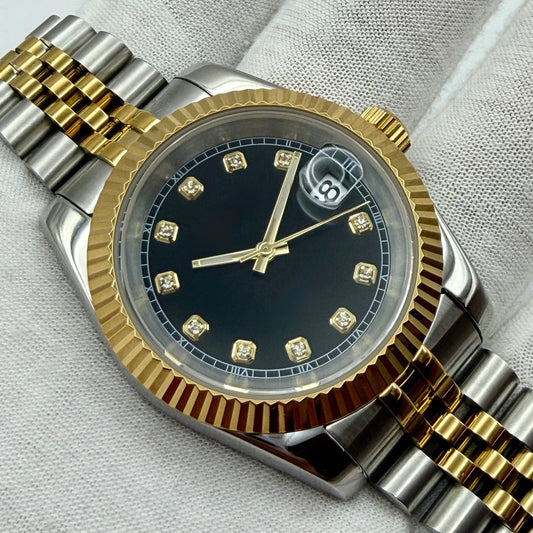 Date Just Yellow Gold Decorated with Diamonds 