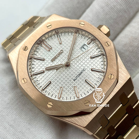 Royal Oak Rose Gold Black Skeleton 