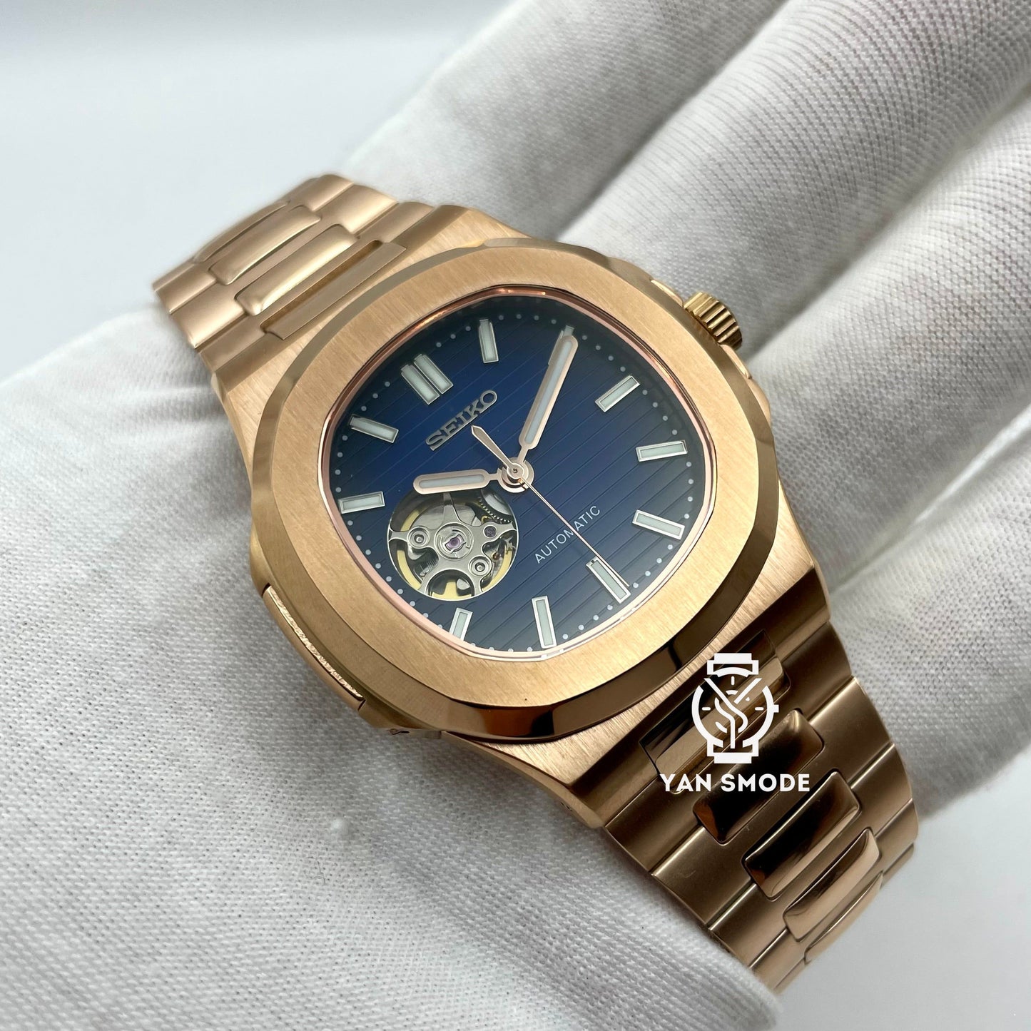 Nautilus Or Rose Bleu Nuit Ouverte