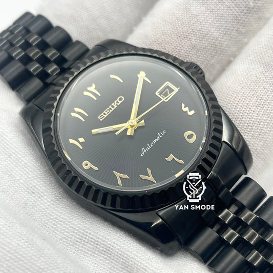 Arabic Dial Or Jaune Entièrement Noire