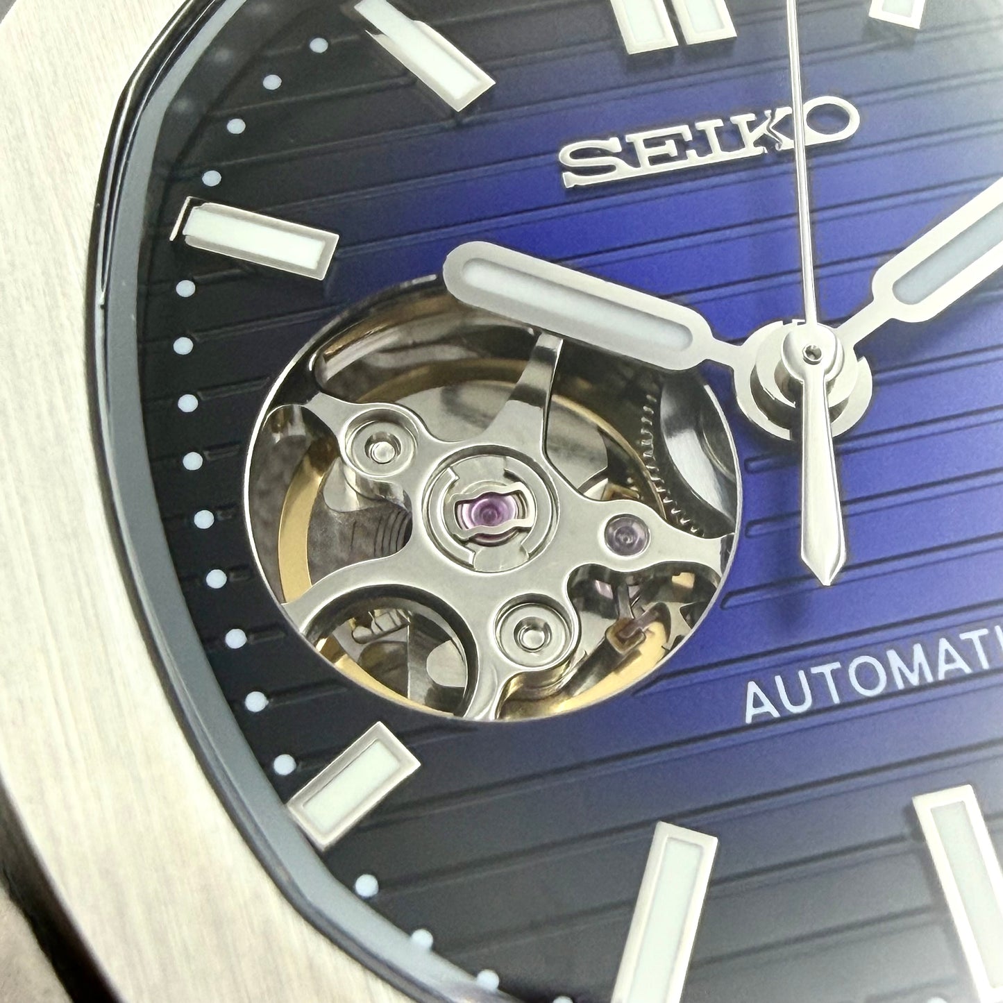 Nautilus Bleu Nuit Ouverte Cuir Bleu