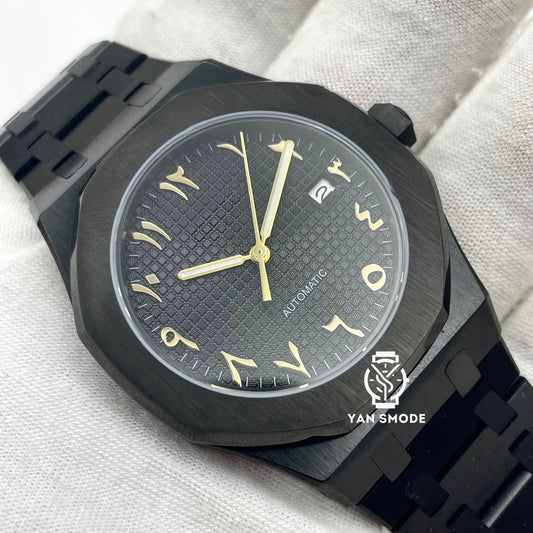 Rovena Entièrement Noire Arabic Dial Dorée