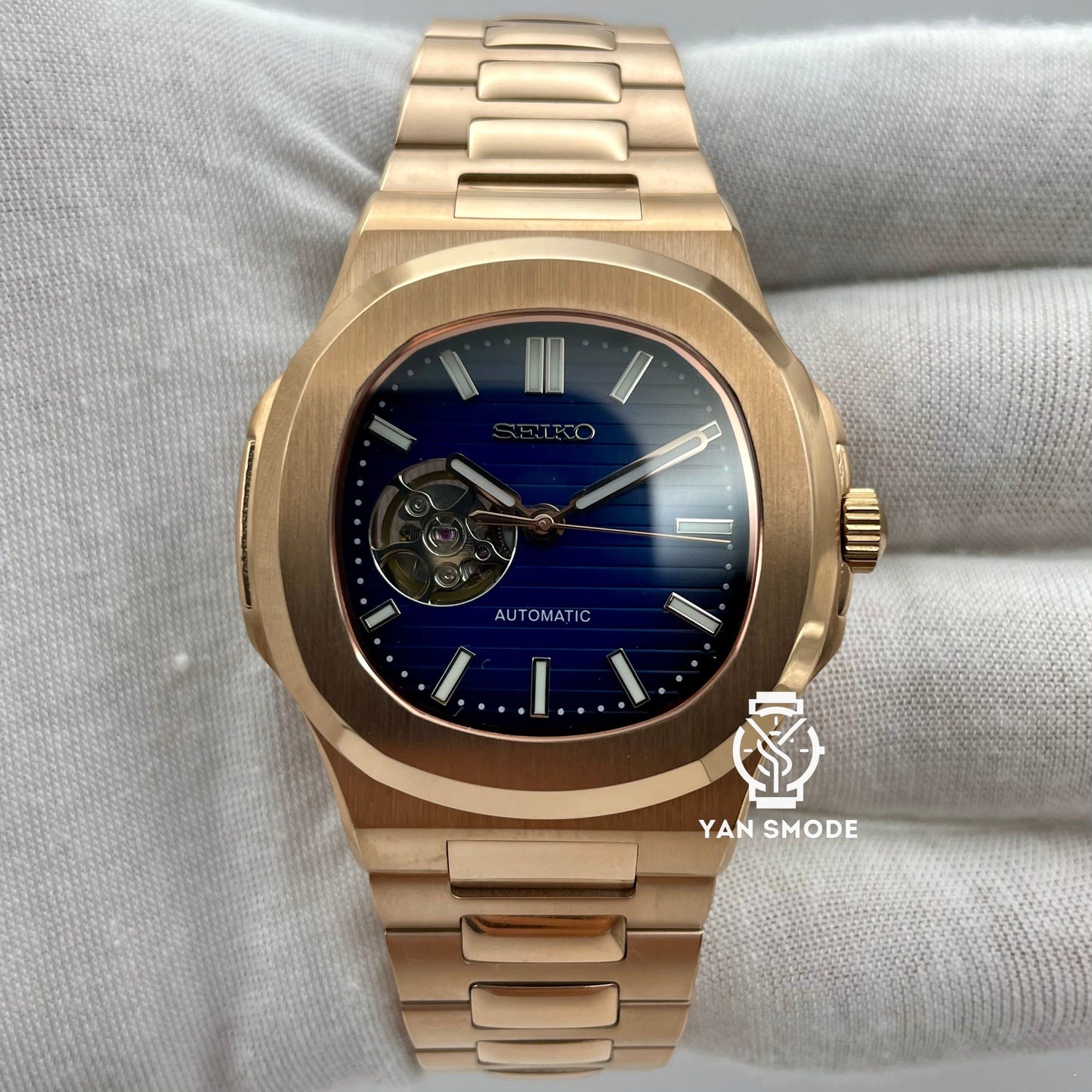 Nautilus Or Rose Bleu Nuit Ouverte