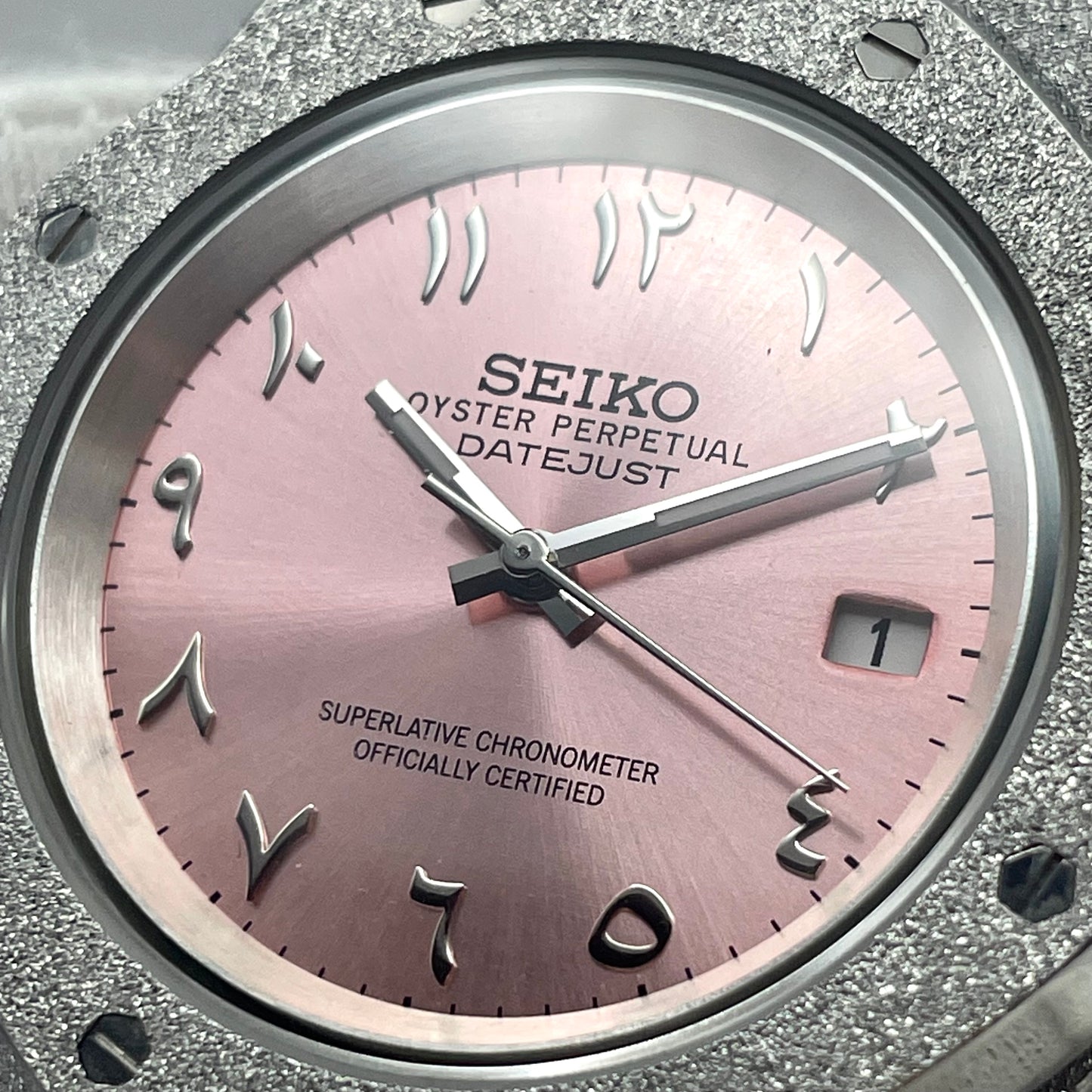 Seiko Mod Royal Oak Brillante Arabic Dial Rose