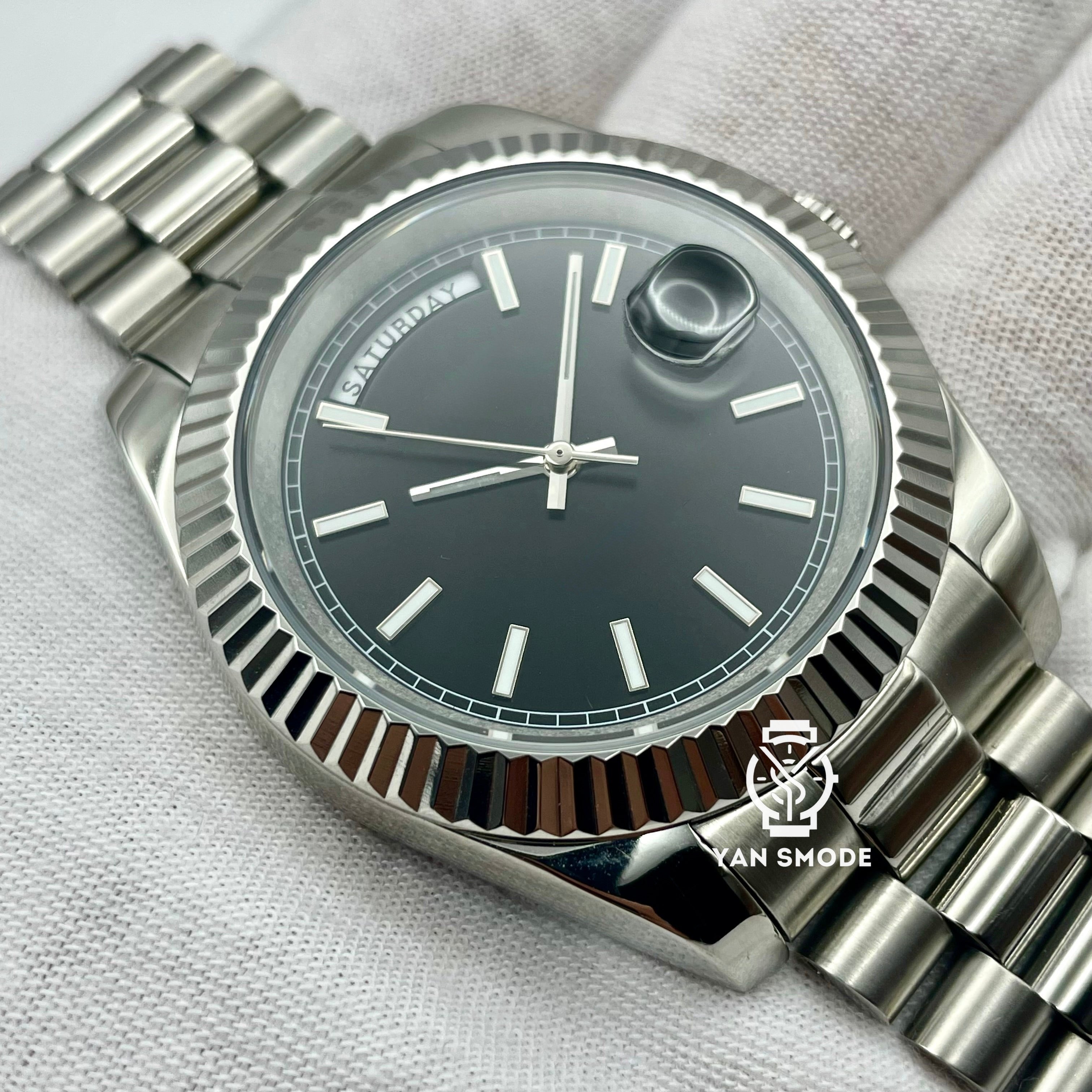 Seiko Mod Custom Watch | Day Date Black, Automatic Watch | Yan Smode