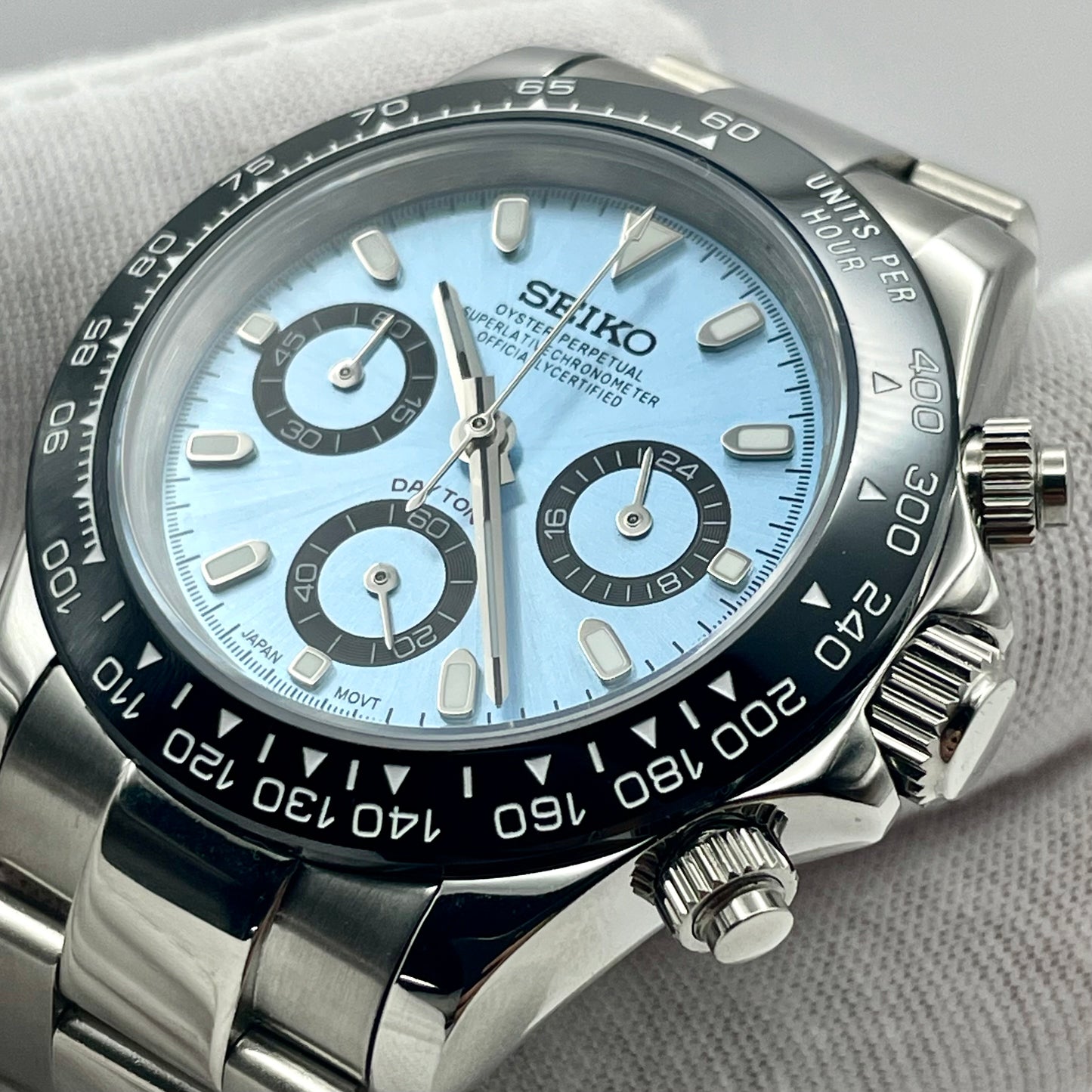 Seiko Mod Daytona Bleu Clair