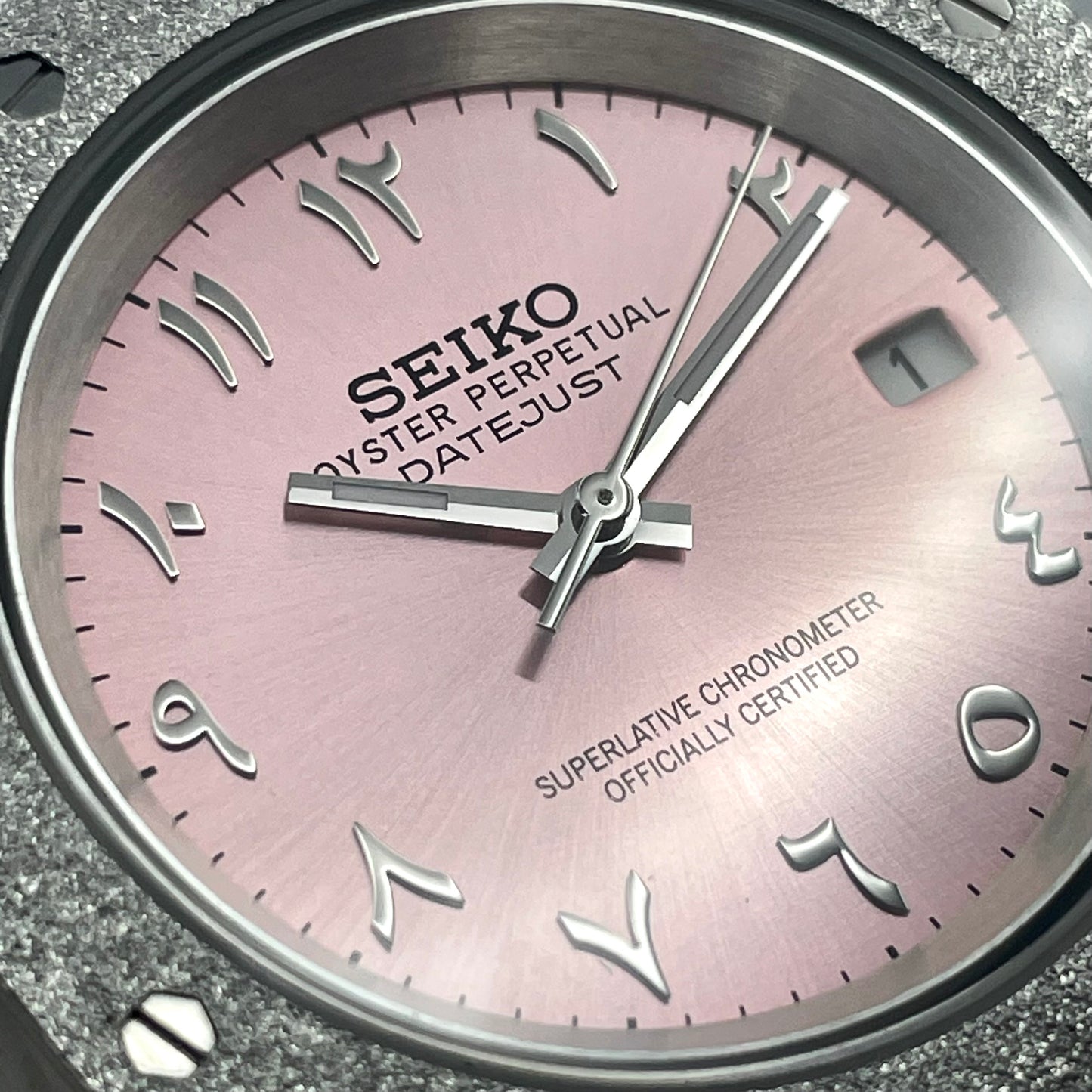 Seiko Mod Royal Oak Brillante Arabic Dial Rose