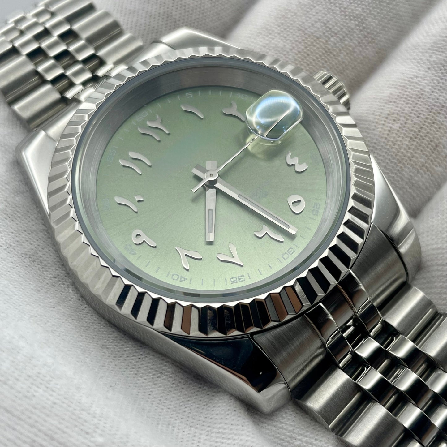 Date Just Arabic Dial Green Khaki